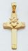 14kt Yellow Gold Claddagh Cross - D853