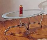 31S1DQCTDNL. SL160  Chic Oval Glass Top Coffee Table