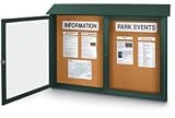 Double-Door Outdoor Message Center - 45 X 30 - Woodland Green