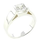 Sterling Silver Princess Cut Cz Promise Solitaire Ring