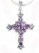 Sterling Silver Amethyst and Marcasite Cross Pendant