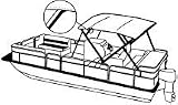 CARVER INDUSTRIES INC 4 BOW SQUARE TUBE BIMINI TOPS SEPARATE FRAME AND FABRIC WITH BOOT 14 OZ WHITE VINYLSize: 91' - 96' / Color: White