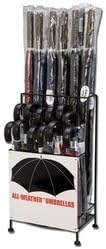 All-Weather 24pc Polyester Umbrellas in Metal Display Stand , ALL-WEATHER 24PC UMBRELLA SET
