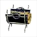 UniFlame Polished Iron Log Rack W/ Black Leather Carrier