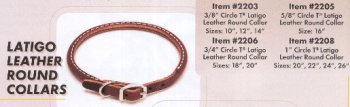 Leather Latigo Round Collar 3 4X18