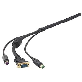 BELKIN OMNIVIEW ALL-IN-ONE GOLD - KIT DE C�BLES CLAVIER / VID�O / SOURIS (KVM) - DB-15, PS/2 6 BROCHES - PS/2 6 BROCHES, HD-15 (