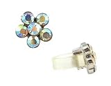 Cell Phone Charm - C29 - Antennae Jewelry - Crystal Flower ~ Clear AB