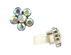 Cell Phone Charm - C29 - Antennae Jewelry - Crystal Flower ~ Clear AB