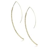 Mizuki 14kt Beaded Marquise Shaped Earring