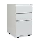 Alera Products - Alera - Three-Drawer Mobile Ped File With Full-Length Pull, 15w x 23d, Light Gray - Sold As 1 Each - Full-length recessed pull permits easy opening. - 4 casters, two locking. - Height without casters: 27". - High-sided file drawer accommodates letter/legal filing. - Counterweight prevents tipping.