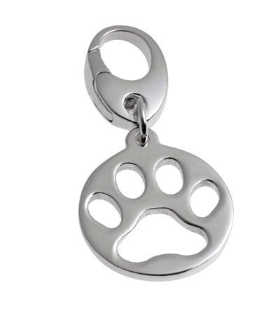 Paw Print Charm Small Sterling Silver for Dog Lovers and Cat Lovers by Ashley & Co. Paw Print Jewelry