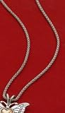 Rhodium Plated Sterling Silver Chain Necklace, 30 inch long, 1mm Popcorn