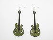 Apple Green Guitar Wooden Earrings