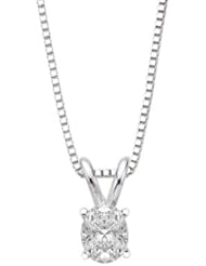 0.98 ct. E - SI1 GIA Certified Oval Cut Diamond Solitaire Pendant (White or Yellow Gold)