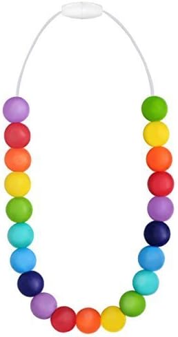 Baby Teething Necklace Stocking Stuffer Silicone Nursing Necklaces Rainbow Bead Jewelry Teether Toys BPA Free