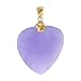 14 KT Yellow Gold 24 x 25mm Light Purple Jade Heart Charm Dangle Pendant