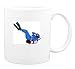 Mug with diver, jumping, wetsuit, scuba, diving