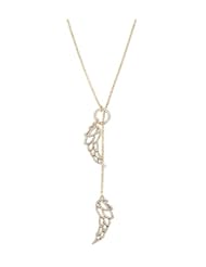 Jewelry: Betsey Johnson Heaven Sent Filigree Feather Lariat Necklace