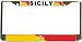 Sicily Sicilian Sicilia Italy Flag Chrome License Plate Frame Holder