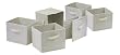 Capri Set of 6 Foldable Beige Fabric Baskets By Winsome Wood