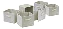 Winsome Capri Set of 6 Foldable Fabric Baskets, Beige