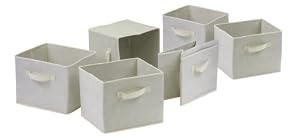 Winsome Capri Set of 6 Foldable Fabric Baskets, Beige