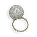 Celebrity 3-D Ball Ring 216 CZ Stones 14K Gold Plate and Sterling Silver