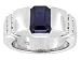 Jewelry : 14K White Gold Man's Sapphire and Diamond Ring