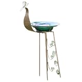 Apline Decor Company GID128GN Glow In The Dark Peacock Bird Bath