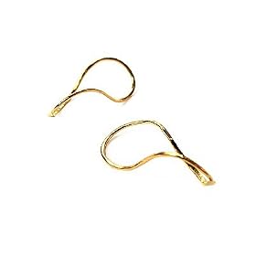 18k Twisted Oval Hoop Earrings