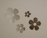 Daisy Flower 4 Piece Peel & Stick On Acrylic Shatterproof Mirror Wall Art Applique