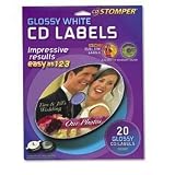 Avery 20-labels 98110 Glossy White CDlabels for CD Stomper Pro