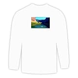  : Long Sleeve T-shirt with mountains, canyon, landscape Large White