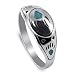 Sterling Silver 6mm wide Turquoise Coral Stone Southwestern Band Ring Size 5 picture