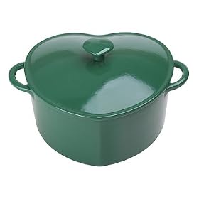 Innova Color Cast 3-Quart Heart Casserole, Green by Innova