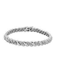 Diamond and 925 Sterling Silver Bracelet