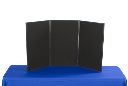 Exhibition Display System, 3 Panels, 54 x 30 - Black Velcro-Receptive Fabric and White, Write-on Dry Erase Board On Sale