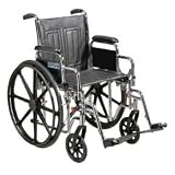 Sentra Heavy Duty Wheelchair - 22 x 18 - Detachable Full Length Armrest