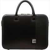 Aaron Irvin Box Calf Leather Small Zipper Briefcase in Black AA-PSA4-BK