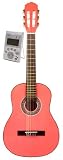 Music Basics Classical Left Handed Guitar with Free Tuner - 1/4 Size (GC-115-1/4) - Pink
