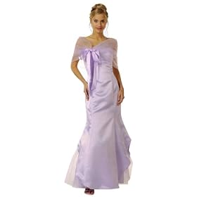 Plus Size Stylish Satin w Contrast Long Tube Evening Prom Bridesmaid Dress w Bow Tie Scarf