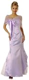 Stylish Satin w/Contrast Long Tube Evening Dress w/Bow Tie Scarf