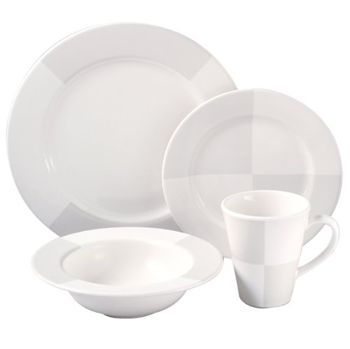 Nautica Arctic White 16-Piece Dinnerware Set, Service for 4