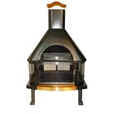 Uniflame Black Outdoor Fireplace with Copper Accents