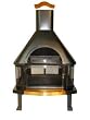 Uniflame Black Outdoor Fireplace with Copper Accents