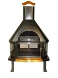Uniflame Black Outdoor Fireplace with Copper Accents