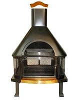 Uniflame Black Outdoor Fireplace with Copper Accents