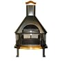 Uniflame Black Outdoor Fireplace with Copper Accents