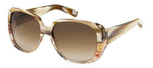 Marc Jacobs Women's 362 Horn / Marbled Yellow Frame/Brown Gradient Lens Plastic Sunglasses