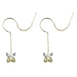 14k Yellow Gold Blue Topaz and Green Peridot Butterfly Earrings